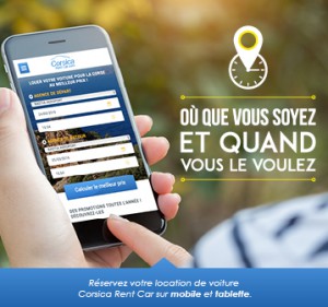 Réservation de location de voiture Corse sur mobile ou tablette